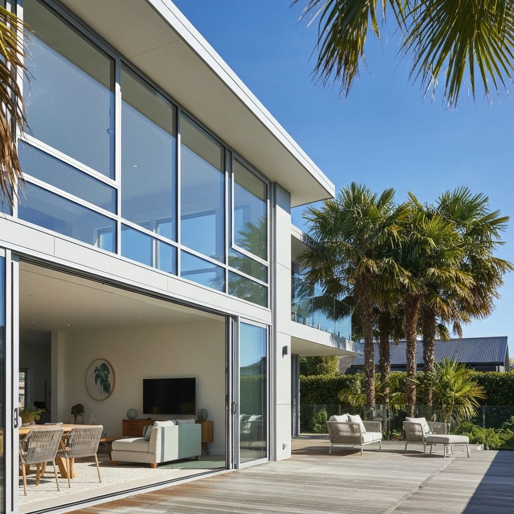 Modern home with aluminium windows